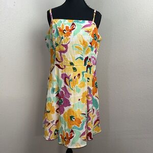 New Lily Rose Dress Women's 2XL Bright Floral Babydoll Fun Sundress Sleeveless‎